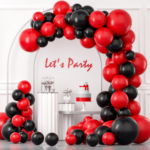 Black and Red Balloons Garland Arch Kit,115pcs 18 12 10 5 In Latex Balloons Arch Kit for Graduation Baby Shower Birthday Party Wedding BBQ Casino With Balloon Strip Red and Black Ribbon Black and Red Balloons Garland Arch Kit,115pcs 18 12 10 5 In Latex Balloons Arch Kit for Graduation Baby Shower Birthday Party Wedding BBQ Casino With Balloon Strip Red and Black Ribbon