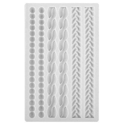 Silicone Rope Mold, Beasea Pearl Mold for Fondant Silicone Pie Crust Mold, Gary Lace Chain Molds Rope Border Fondant Braid Mold for Cake Decorating Sugarcraft Mould Pastry Pies Chocolate Toppers