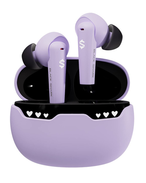 Black Shark Bluetooth Earbuds Wireless Earbuds with Emoji LED Light, Gaming Earbuds with 45ms Ultra Low Latency, Bluetooth 5.1, Music and Gaming Dual Modes, 24H Playtime, IPX5 Waterproof- Purple
