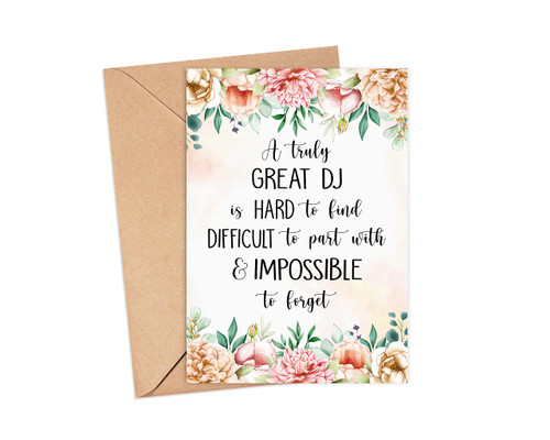Dj Card - Dj Leaving Card - A Truly Great Dj Is Hard To Find - Farewell Card - Appreciation Card - Retirement Card Dj Card - Dj Leaving Card - A Truly Great Dj Is Hard To Find - Farewell Card - Appreciation Card - Retirement Card