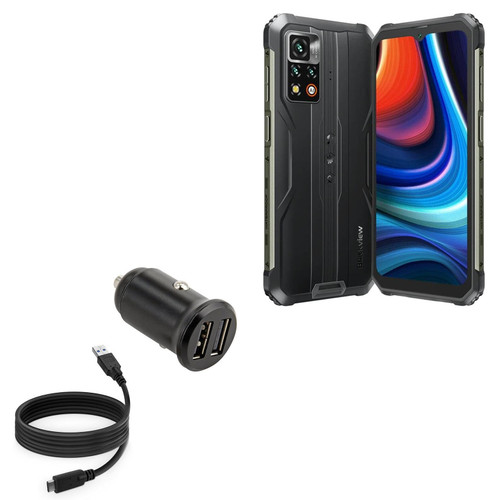 BoxWave Car Charger Compatible with Blackview BV9200 - Minimus Car Charger with DirectSync Cable (4W), Tiny Small Minimal Compact Dual Car Charger - Jet Black BoxWave Car Charger Compatible with Blackview BV9200 - Minimus Car Charger with DirectSync Cable (4W), Tiny Small Minimal Compact Dual Car Charger - Jet Black