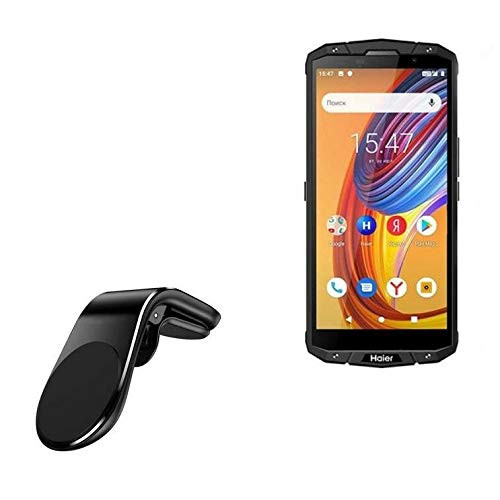 BoxWave Car Mount Compatible with Haier Titan T5 - MagnetoMount Clip, Metal Car Air Vent Strong Magnet Mount for Haier Titan T5 - Jet Black