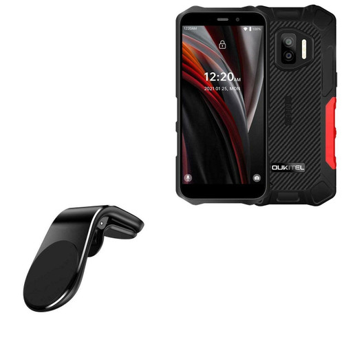BoxWave Car Mount Compatible with Oukitel WP12 Pro - MagnetoMount Clip, Metal Car Air Vent Strong Magnet Mount for Oukitel WP12 Pro - Jet Black