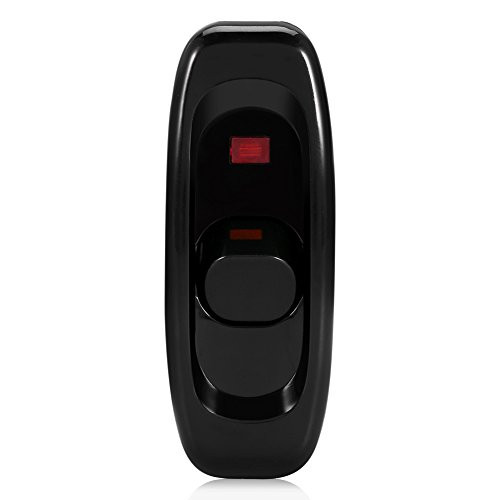 1pcs Appliance Switch, AC 250V 10A Inline ON/OFF Rocker Switch Feed-Through Table Desk Lamp Cord Cable Switch with LED Indicator Light (Black)