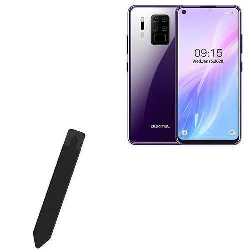 BoxWave Stylus Pouch Compatible with Oukitel C18 Pro - Stylus PortaPouch, Stylus Holder Carrier Portable Self-Adhesive for Oukitel C18 Pro - Jet Black