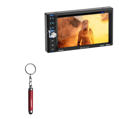 BoxWave Stylus Pen Compatible with BOSS Audio Systems BV9358B Car Audio Stereo System (6.2 in) - Bullet Capacitive Stylus, Mini Stylus Pen with Keyring Loop - Ruby