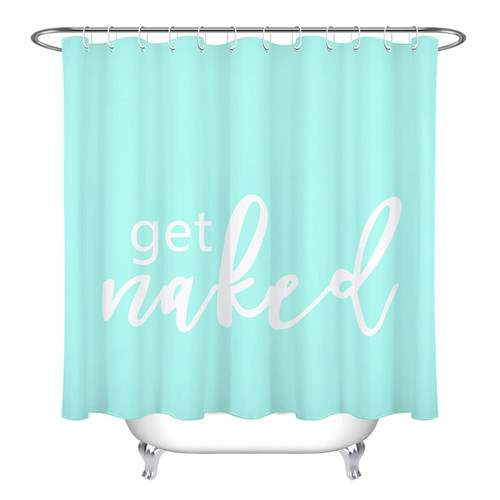 LB Funny Quotes Get Naked Shower Curtains for Bathroom White Font Cyan Turquoise Adult Shower Curtain Set with Hooks 72x78 inch Waterproof Polyester Fabric Bathroom Decorations LB Funny Quotes Get Naked Shower Curtains for Bathroom White Font Cyan Turquoise Adult Shower Curtain Set with Hooks 72x78 inch Waterproof Polyester Fabric Bathroom Decorations