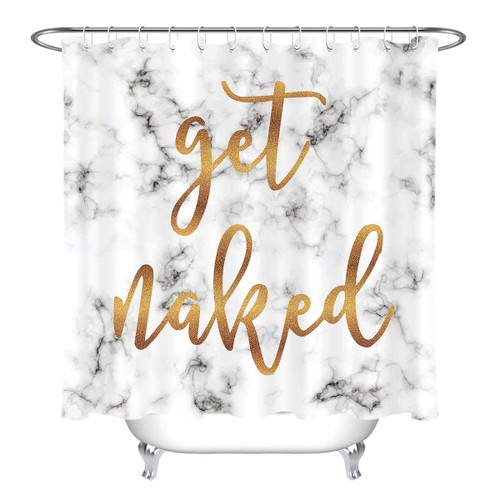 LB Grey Marble Get Naked Shower Curtains for Bathroom Rose Gold Funny Quotes Shower Curtain Set with Hooks 72x78 inch Waterproof Polyester Fabric Bathroom Decorations LB Grey Marble Get Naked Shower Curtains for Bathroom Rose Gold Funny Quotes Shower Curtain Set with Hooks 72x78 inch Waterproof Polyester Fabric Bathroom Decorations