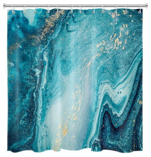 LB Marble Shower Curtain Swirls Ripples Natural Luxury Ocean Art Agate Blue Gold Granite Marble Texture Shower Curtains for Bathroom Decor Set with Hooks 72x72 inch Waterproof Polyester Fabric LB Marble Shower Curtain Swirls Ripples Natural Luxury Ocean Art Agate Blue Gold Granite Marble Texture Shower Curtains for Bathroom Decor Set with Hooks 72x72 inch Waterproof Polyester Fabric