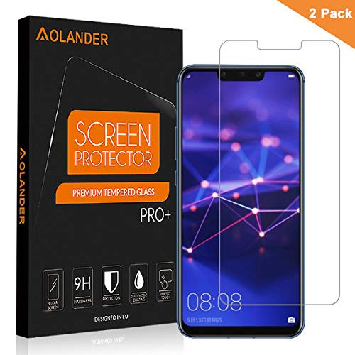 [2 Pack] Aolander Huawei Mate 20 Lite Screen Protector, Aolander[2.5D Round Edge] [9H Hardness] [High Definition] [Bubble Free] Tempered Glass Screen Protector for Huawei Mate 20 Lite