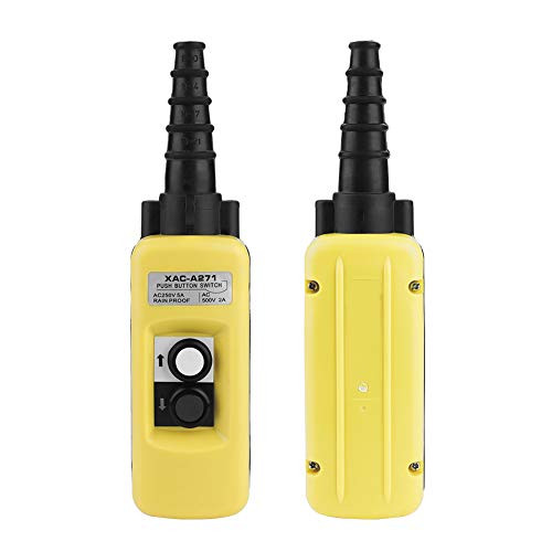 Handheld Crane Hoist Push Button Switch, 2 Buttons Pendant Control Switches Pushbutton Switches for Crane Hoist