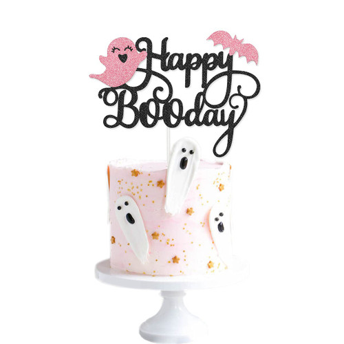 Happy Boo Day Cake Topper Pink and Black Girl Halloween Birthday Cake Topper for Pink Black Girl Halloween Birthday Party Birthday Cake Decorations Happy Boo Day Cake Topper Pink and Black Girl Halloween Birthday Cake Topper for Pink Black Girl Halloween Birthday Party Birthday Cake Decorations