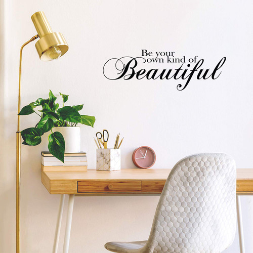 Printique Be Your own Kind of Beautiful... Inspirational Quote Vinyl Wall Art Decal - 13" x 36" Decoration Vinyl Sticker