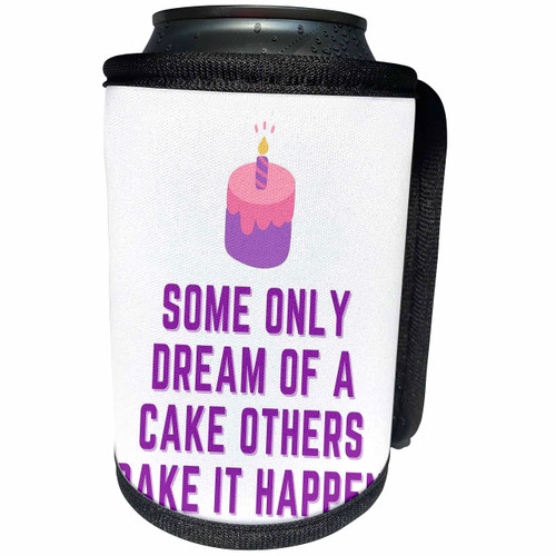 3dRose Image of a Cake with A Birthday Wish - Can Cooler Bottle Wrap (cc-369448-1)