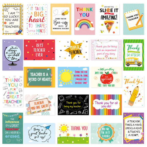 ceiba tree 24 Pack Thank You Cards for Teacher Appreciation Greeting Card for A Year End and Teachers Day