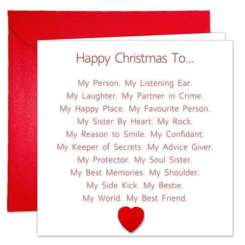 Special Christmas Card for Best Friend, Happy Christmas Card for Bestie, Sentimental Merry Xmas Card for Her with Envelope