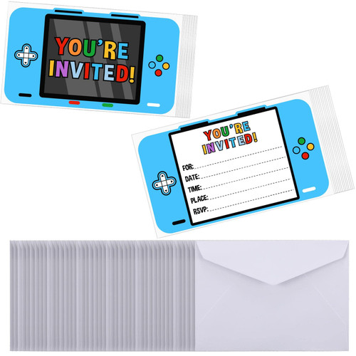 Chinco 40 Sets Video Game Invitations Game Party Invitations with Envelopes Birthday Party Invitations Gaming Birthday Invitations Video Game Invites for Game Theme Birthday Invitations Chinco 40 Sets Video Game Invitations Game Party Invitations with Envelopes Birthday Party Invitations Gaming Birthday Invitations Video Game Invites for Game Theme Birthday Invitations