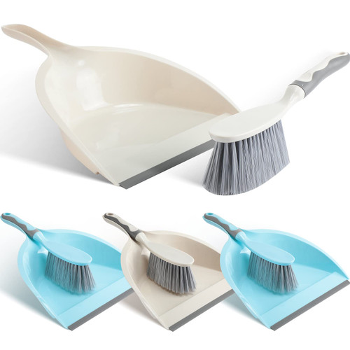 Chunful 4 Set Dustpan and Brush Set Dust Pans with Brush Mini Broom and Dustpan Set with Brush Dust Pan and Brush Set Hand Broom and Dustpan Small Broom and Dust Pan Set Daily Cleaning Tool for Family