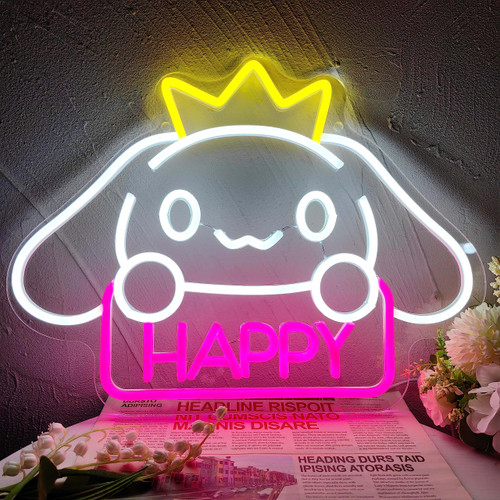 JOSEBRU CinnamoRoll Neon Sign Anime Neon Sign for Wall Decor Janpanese Neon Light for Bedroom Wall Decor Game Room Decor Livingroom Decor for Kids, Personalized Gifts for Girls (16.14"x12.20")