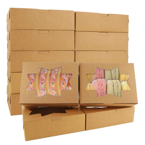 EATHEATY 50pcs Cookie Boxes Bakery Boxes with Window, 8x6x2.5 Inches Pastry Treat Boxes for Chocolate Strawberries, Donuts, Cupcakes, Muffins, Dessert and Party Favor EATHEATY 50pcs Cookie Boxes Bakery Boxes with Window, 8x6x2.5 Inches Pastry Treat Boxes for Chocolate Strawberries, Donuts, Cupcakes, Muffins, Dessert and Party Favor
