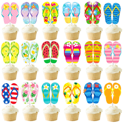 36pcs Beach Flip Flops Cupcake Toppers Summer Beach Party Cupcake Toppers Decorations Pool Party Decorations Supplies for Summer Birthday Tropical Luau Hawaiian Party Supplies 36pcs Beach Flip Flops Cupcake Toppers Summer Beach Party Cupcake Toppers Decorations Pool Party Decorations Supplies for Summer Birthday Tropical Luau Hawaiian Party Supplies