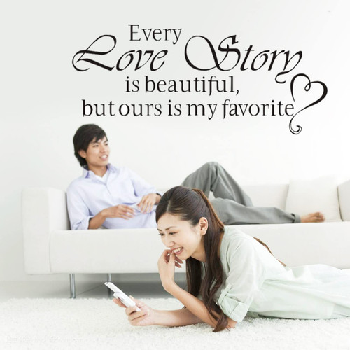 Every Love Story is Beautiful, but Ours is My Favorite Love Quotes Wall Decal Vinyl Saying Heart Shape Wall Sticker for Bedroom Wedding Home Decor Every Love Story is Beautiful, but Ours is My Favorite Love Quotes Wall Decal Vinyl Saying Heart Shape Wall Sticker for Bedroom Wedding Home Decor