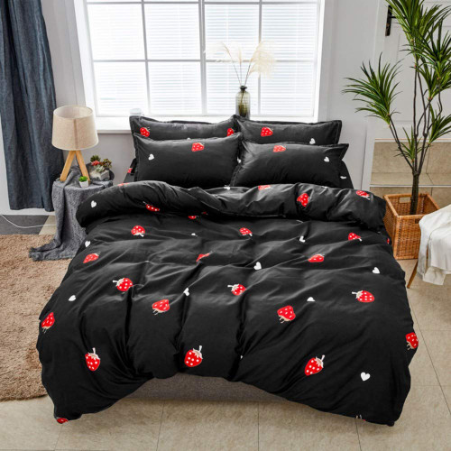 Strawberry Bedding Set Full Size Red and Black Kawaii Strawberry Bedding Comforter Cover for Kids Girls Women Bedroom Decor Children Cute Sweet Tropical Fruit Duvet Cover Soft Reversible Quilt Cover Strawberry Bedding Set Full Size Red and Black Kawaii Strawberry Bedding Comforter Cover for Kids Girls Women Bedroom Decor Children Cute Sweet Tropical Fruit Duvet Cover Soft Reversible Quilt Cover