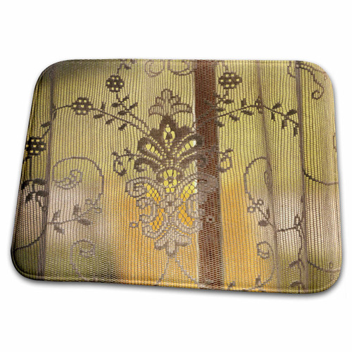 3dRose Close-up of floral lace curtain. - Dish Drying Mats (ddm-205952-1)