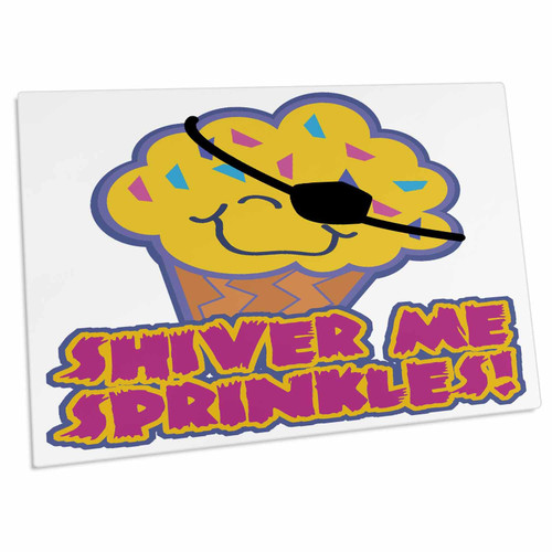 3dRose Shiver Me Sprinkles Pirate Cupcake - Desk Pad Place Mats (dpd-106984-1)