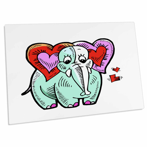 3dRose Elephant Heart Ears Cute Design - Desk Pad Place Mats (dpd-175791-1)