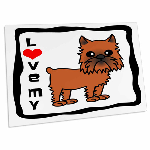 3dRose I Love My Brussels Griffon Cropped Ears - Desk Pad Place Mats (dpd-31205-1)