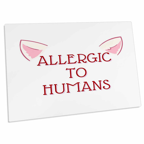 3dRose Cute Image of Cats Ear with Text of Allergic to Humans - Desk Pad Place Mats (dpd-373626-1)
