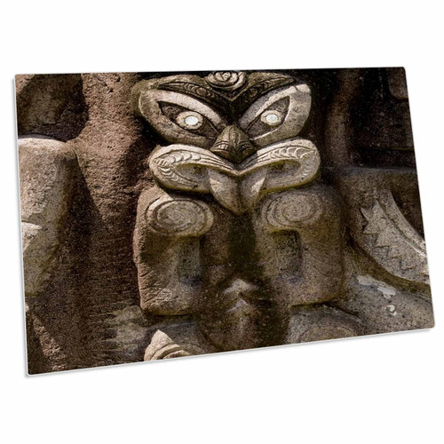 3dRose French Polynesia, Rarotonga. Stone Sculpture - OC14... - Desk Pad Place Mats (dpd-85160-1)