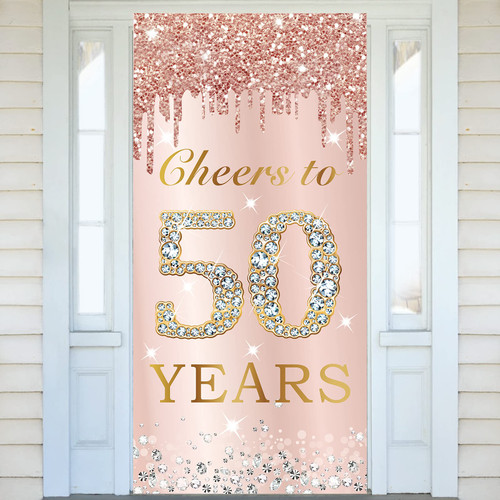 50th Birthday Door Banner Decorations for Women, Rose Gold Pink Cheers to 50 Years Birthday Door Cover Backdrop Party Supplies, 50 Year Old Birthday Poster Sign Photo Booth Props 50th Birthday Door Banner Decorations for Women, Rose Gold Pink Cheers to 50 Years Birthday Door Cover Backdrop Party Supplies, 50 Year Old Birthday Poster Sign Photo Booth Props