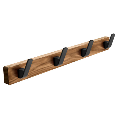 XSJHJDR Coat Hooks, Wall Mounted Coat Rack, Walnut Wood Coat Rack with 4 Hooks for Hanging Clothes, Towels, Backpacks, Keys, Wooden Coat Hooks (17.1 Inches)
