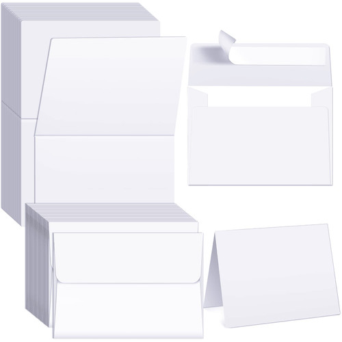 300 Sets Blank White Cards and Envelopes Heavyweight Folded Cardstock and A2 Envelopes Printable Blank Cards with Envelopes for Card Making Wedding Invitations DIY Greeting Card (4.25 x 5.5 Inch)