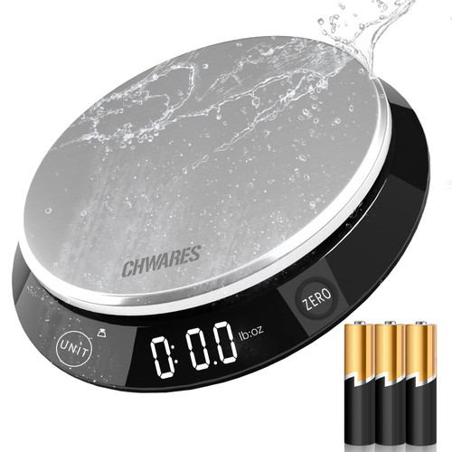 CHWARES Kitchen Food Scale, Digital Food Scale Grams and Ounces for Weight Loss, Dieting, Baking, Cooking, and Meal Prep, 11lb/5kg, 0.1oz/1g, Battery Included CHWARES Kitchen Food Scale, Digital Food Scale Grams and Ounces for Weight Loss, Dieting, Baking, Cooking, and Meal Prep, 11lb/5kg, 0.1oz/1g, Battery Included