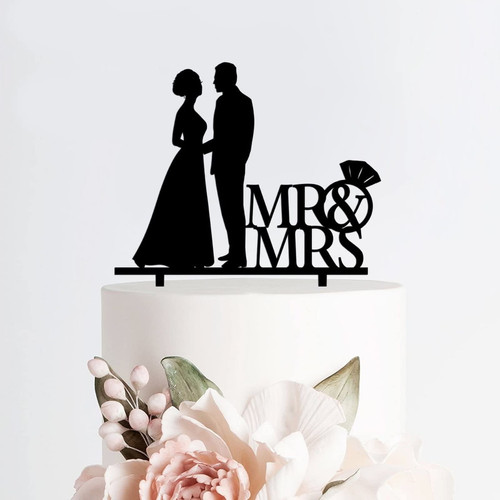 Acrylic Personalized Wedding Cake Toppers Bride And Groom Mr & Mrs Black Cake Topper Silhouette Party Cake Decorations for Bridal Shower Engagement Anniversary style455 Acrylic Personalized Wedding Cake Toppers Bride And Groom Mr & Mrs Black Cake Topper Silhouette Party Cake Decorations for Bridal Shower Engagement Anniversary style455
