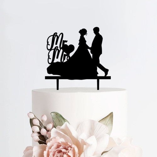 Acrylic Personalized Wedding Cake Toppers Bride And Groom Mr & Mrs Black Cake Topper Silhouette Party Cake Decorations for Bridal Shower Engagement Anniversary style727 Acrylic Personalized Wedding Cake Toppers Bride And Groom Mr & Mrs Black Cake Topper Silhouette Party Cake Decorations for Bridal Shower Engagement Anniversary style727