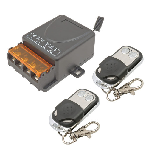 DieseRC AC 110V 120V 240V 220V Wireless Relay Remote Control Switch 30A 1 Channel 433Mhz RF Relay Receiver with 2 Transmitters for Water Pump Heater Light Easy to Install