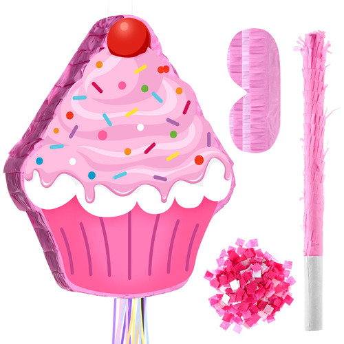 Ice Cream Birthday Pinata Cupcake Donut Cake Ice Cream Cone Pinata Small Pull String Pinata with Stick Blindfold for Kid Girls Birthday Party Baby Shower Game Supplies Decoration (Cupcake) Ice Cream Birthday Pinata Cupcake Donut Cake Ice Cream Cone Pinata Small Pull String Pinata with Stick Blindfold for Kid Girls Birthday Party Baby Shower Game Supplies Decoration (Cupcake)