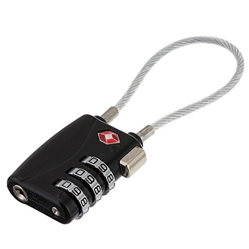 TSA Approved Luggage Locks, Travel Lock, Re-settable Combination with Alloy Body, Small & Lightweight Cable Locks TSA Approved Luggage Locks, Travel Lock, Re-settable Combination with Alloy Body, Small & Lightweight Cable Locks