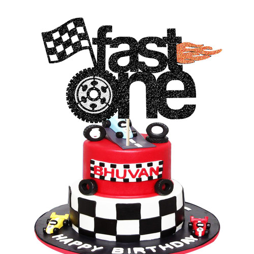 Fast One Cake Topper Racing 1st Birthday Cake Topper Glitter 1st Birthday cake topper for Boys Girls Racing Themed Car Birthday Decoration Party Supplies Fast One Cake Topper Racing 1st Birthday Cake Topper Glitter 1st Birthday cake topper for Boys Girls Racing Themed Car Birthday Decoration Party Supplies