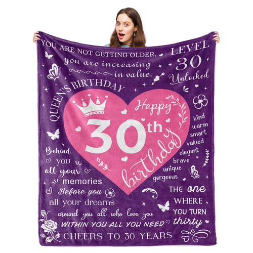 Pezolen 30th Birthday Gifts for Her, 30 Year Old Birthday Gifts for Women, 30th Birthday Decorations for Women, Gifts for 30th Birthday Woman, Happy 30th Bday Gift Ideas, 1993 Birthday Blanket 50"x60" Pezolen 30th Birthday Gifts for Her, 30 Year Old Birthday Gifts for Women, 30th Birthday Decorations for Women, Gifts for 30th Birthday Woman, Happy 30th Bday Gift Ideas, 1993 Birthday Blanket 50"x60"