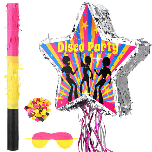 Disco Ball Small Pinata with Pinata Stick Blindfold and Confetti, Silver Foil Pinatas for Birthday Party, Small Pinata for Kids Adults Retro Birthday Game Party Decorations Supplies (Bright Star) Disco Ball Small Pinata with Pinata Stick Blindfold and Confetti, Silver Foil Pinatas for Birthday Party, Small Pinata for Kids Adults Retro Birthday Game Party Decorations Supplies (Bright Star)