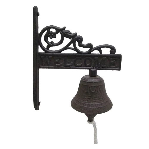 Jaugufiy Iron Dinner Bell Outdoor Welcome Bell Cast Iron Bell Iron Wall Bell Door Bell Yard Bell Garden Bell Wall Hanging Door Bell