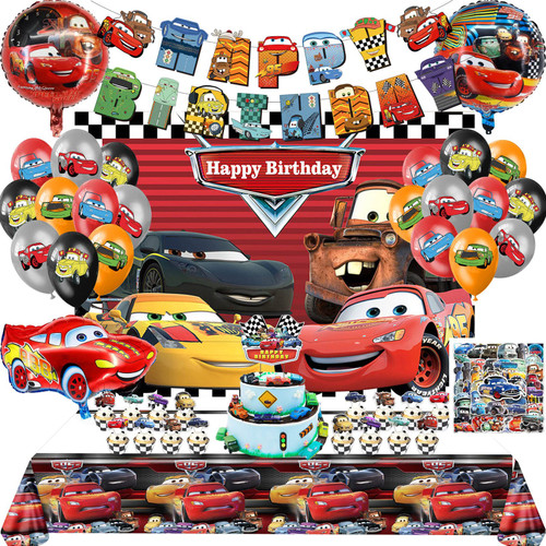 93 PCS Birthday Party Supplies, Race Car Birthday Decorations Include Birthday Banner, Tablecloth, Backdrop, Foil Balloons, Balloons, Cupcake Toppers, Cake Toppers, Stickers, For Girls and Boys 93 PCS Birthday Party Supplies, Race Car Birthday Decorations Include Birthday Banner, Tablecloth, Backdrop, Foil Balloons, Balloons, Cupcake Toppers, Cake Toppers, Stickers, For Girls and Boys