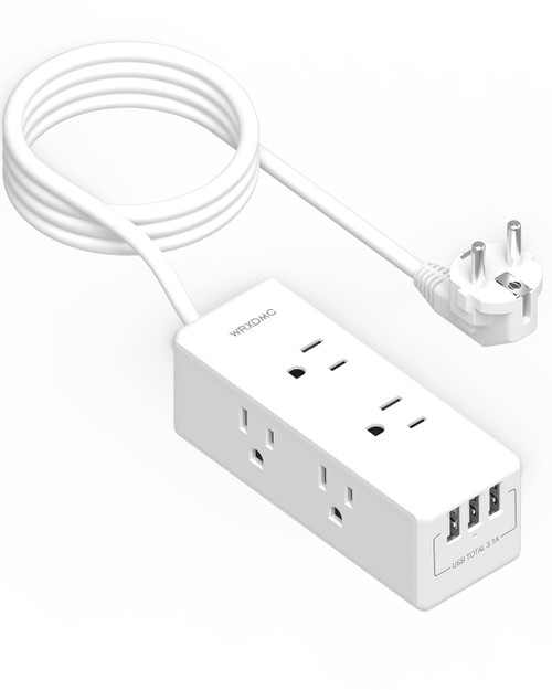 European Travel Plug Adapter with USB, WRXDMC Adapters for Travel Europe, US to Europe International Plug Adapter Travel Essentials with 6 Outlets 3 USB for EU Spain France Germany Iceland Greece European Travel Plug Adapter with USB, WRXDMC Adapters for Travel Europe, US to Europe International Plug Adapter Travel Essentials with 6 Outlets 3 USB for EU Spain France Germany Iceland Greece