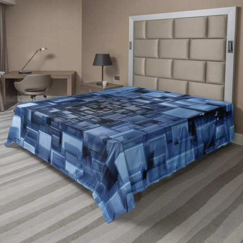 Ambesonne Abstract Flat Sheet, Digital Dimensional Square Shaped Cubes Glossy Geometric Style Cluster Print, Soft Comfortable Top Sheet Decorative Bedding 1 Piece, Queen Size, Blue Ambesonne Abstract Flat Sheet, Digital Dimensional Square Shaped Cubes Glossy Geometric Style Cluster Print, Soft Comfortable Top Sheet Decorative Bedding 1 Piece, Queen Size, Blue