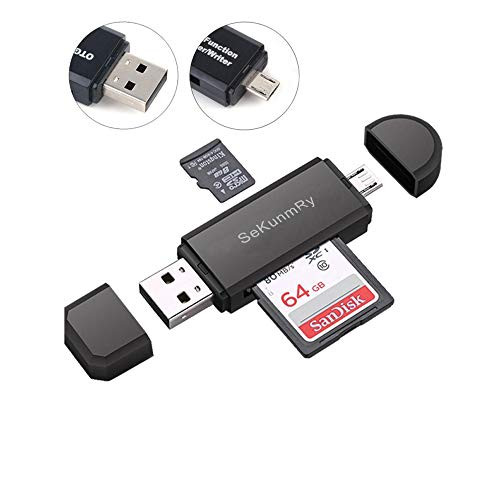 SD Card Reader USB 2.0 Card Reader Micro USB Card Reader for Android OTG - SD/Micro SD Card Reader Compatible SD/SDHC/MMC/RS MMC/Micro SD/Micro SDHC/Micro SDXC Micro USB Reader for Phone and Computer